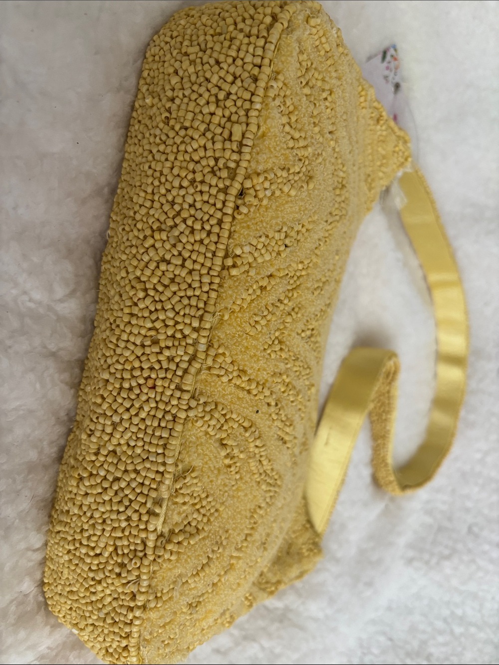 Yellow Beaded Shoulder Bag - Handmade India - Picture 4 of 8